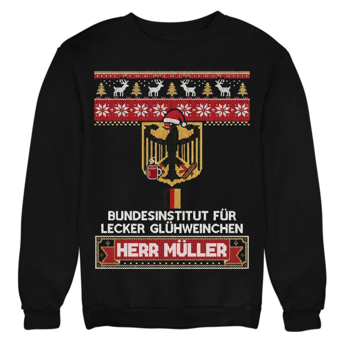 Bundesinstitut für lecker Glühweinchen - personalisierbar mit Name - T-Shirt, Hoodie, Sweatshirt - Ugly Sweater 2
