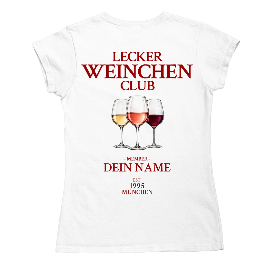Lecker Weinchen Club - personalisierbar mit Name, Stadt und Jahr