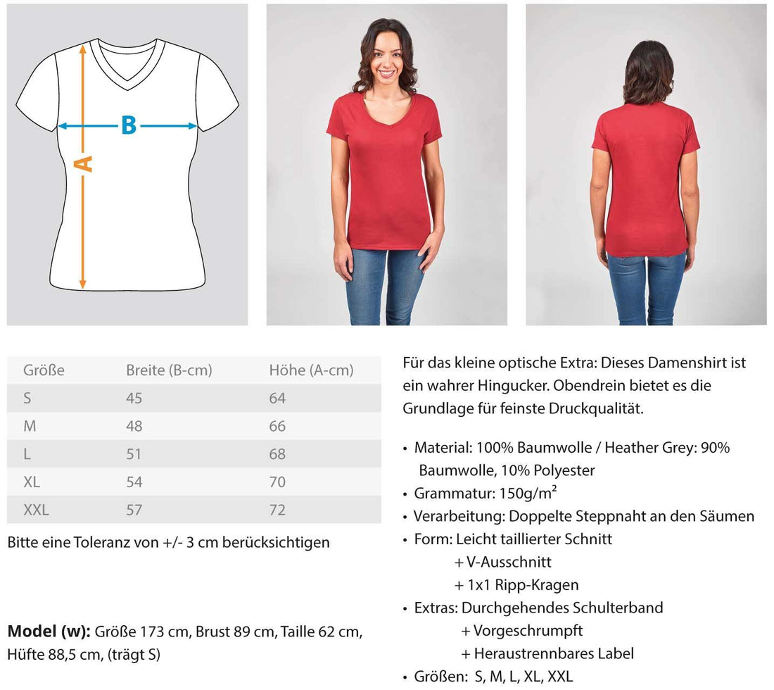 Färbt sich schwarz - Besoffen - V-Neck Damenshirt