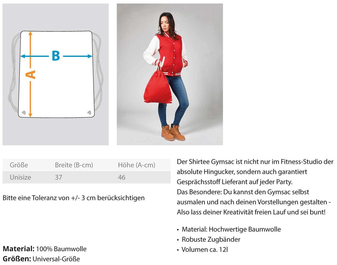 Flamingo - Ich bin da, kann losgehen. - Baumwoll Gymsac
