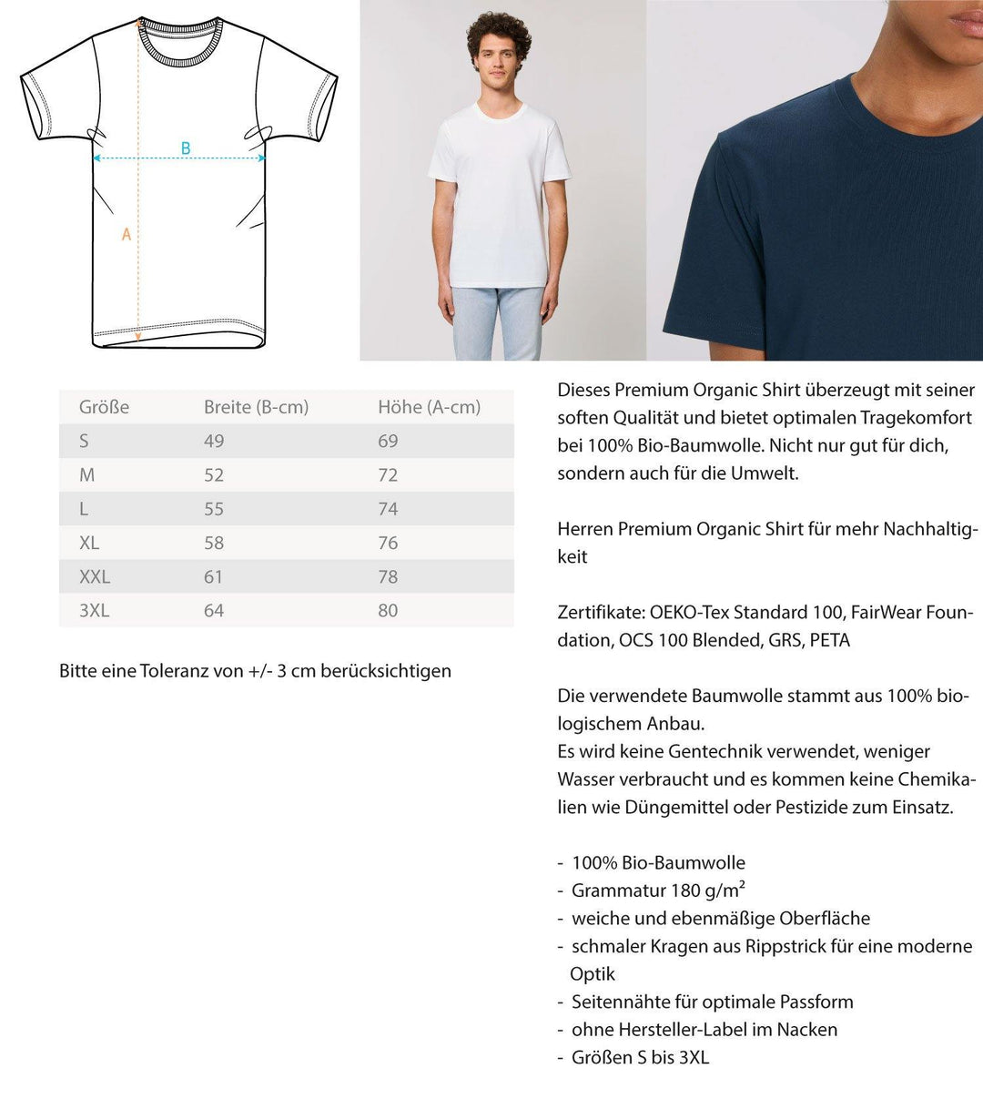 Wir brauchen mehr von meiner Sorte PR - Herren Premium Organic Shirt - Words on Shirts Sag es mit dem Mittelfinger Shirts Hoodies Sweatshirt Taschen Gymsack Spruch Sprüche Statement