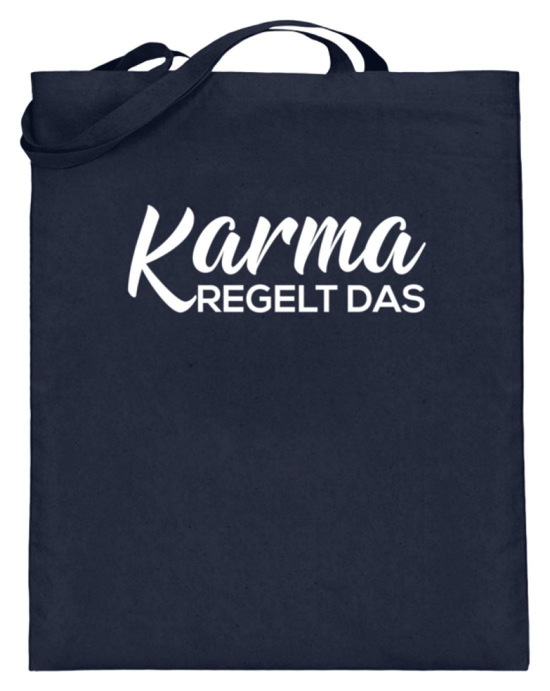 Karma regelt das - Words on Shirts - Jutebeutel (mit langen Henkeln)