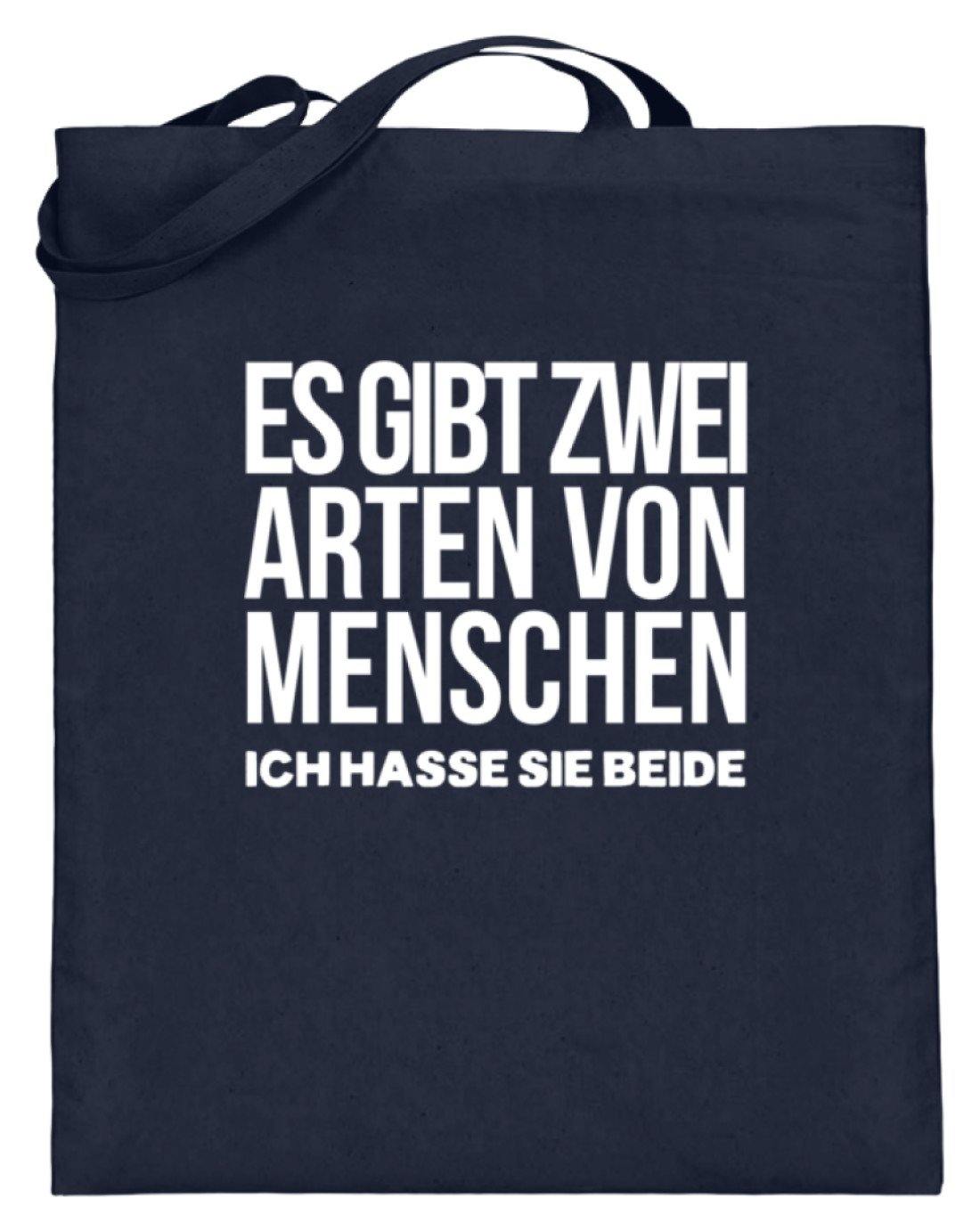 2 Arten Menschen - Words on Shirts - Jutebeutel (mit langen Henkeln)