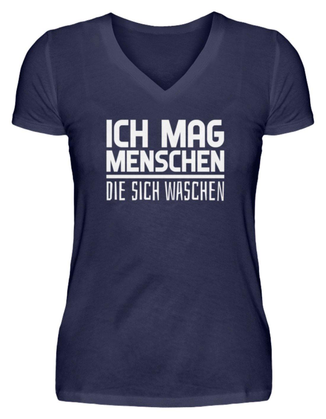 Ich mag Menschen - Words on Shirts - V-Neck Damenshirt