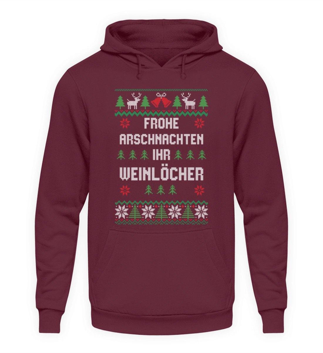 Frohe Arschnachten - Words on Shirts - Unisex Kapuzenpullover Hoodie