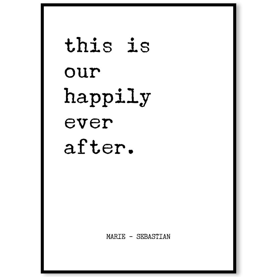 this is our happily ever after | personalisierbares Poster mit Namen | Familienposter Geschenk für Paare, Familie, Jahrestag, Valentinstag