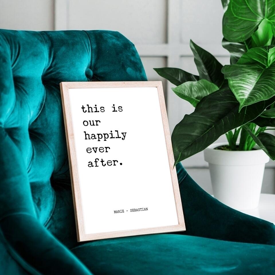 this is our happily ever after | personalisierbares Poster mit Namen | Familienposter Geschenk für Paare, Familie, Jahrestag, Valentinstag
