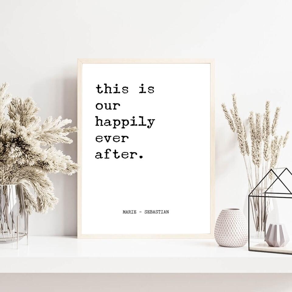 this is our happily ever after | personalisierbares Poster mit Namen | Familienposter Geschenk für Paare, Familie, Jahrestag, Valentinstag