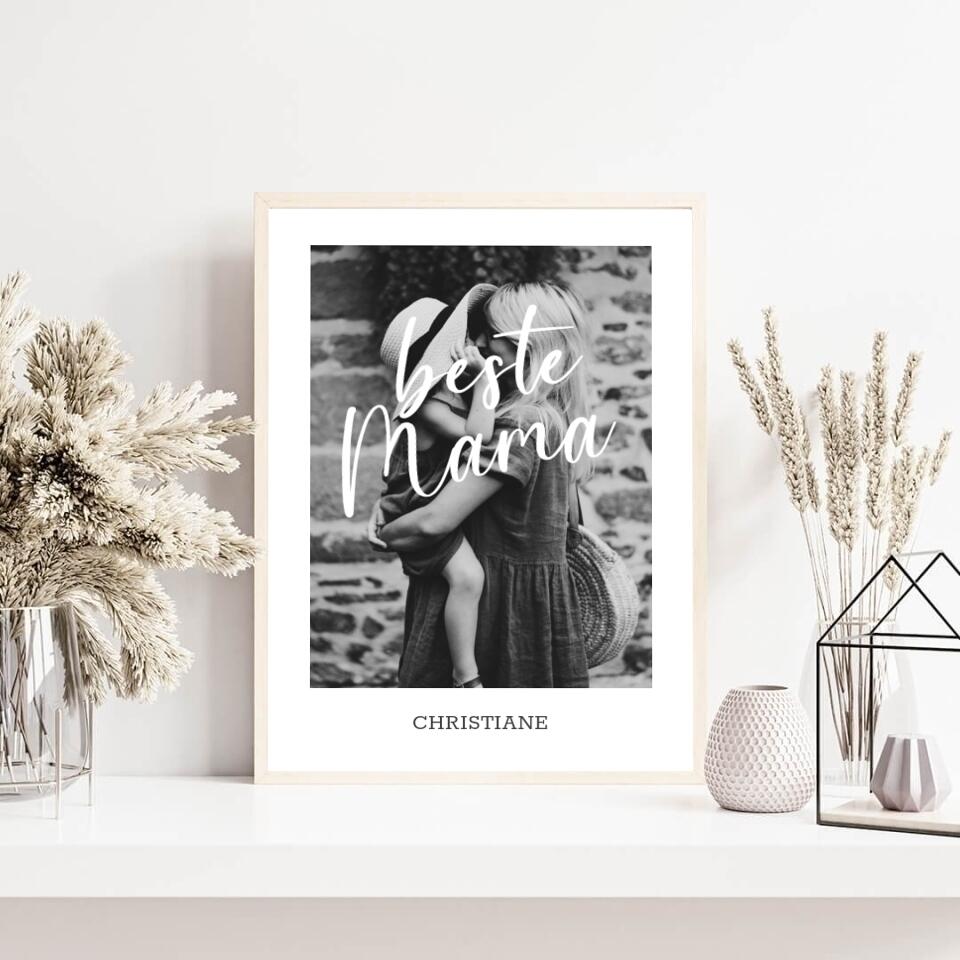 Familienposter beste Mama | personalisierbares Poster mit Name & Bild | Geschenk für Familie, Jahrestag, Valentinstag, Mama & Muttertag