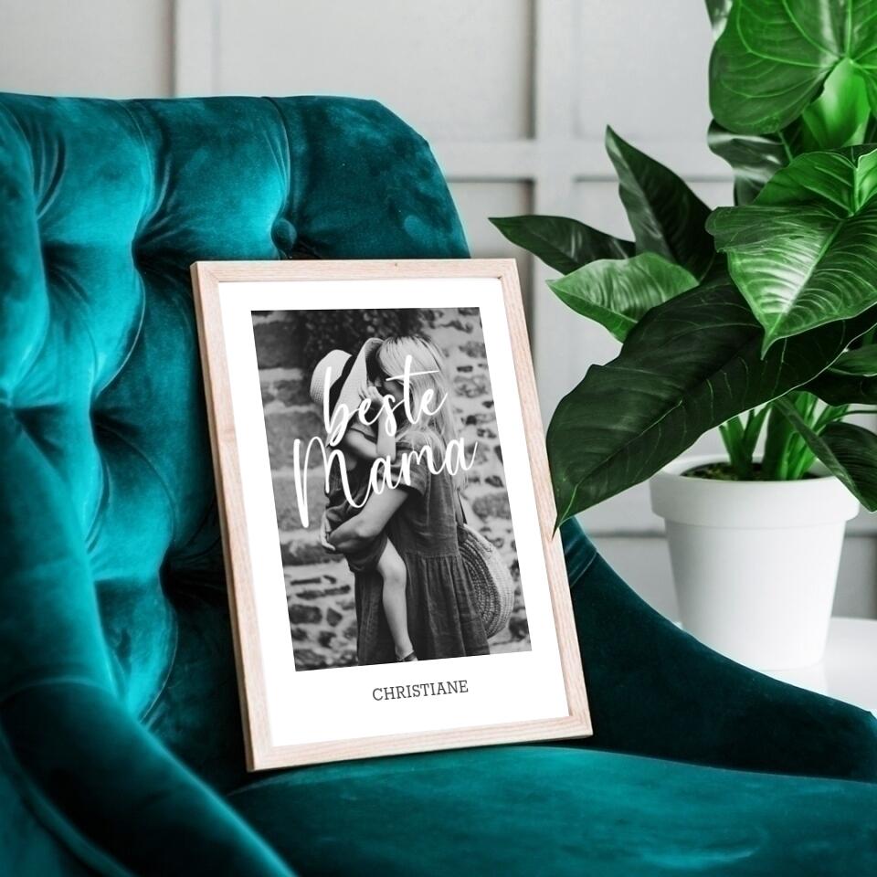 Familienposter beste Mama | personalisierbares Poster mit Name & Bild | Geschenk für Familie, Jahrestag, Valentinstag, Mama & Muttertag