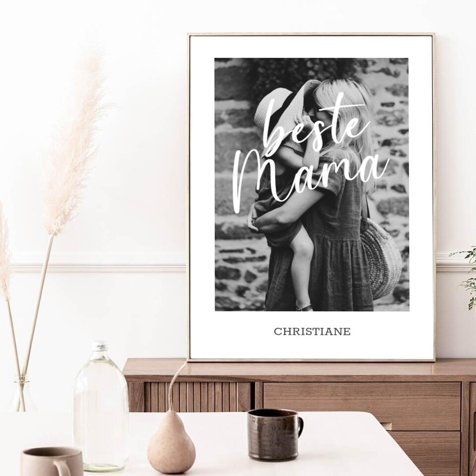 Familienposter beste Mama | personalisierbares Poster mit Name & Bild | Geschenk für Familie, Jahrestag, Valentinstag, Mama & Muttertag
