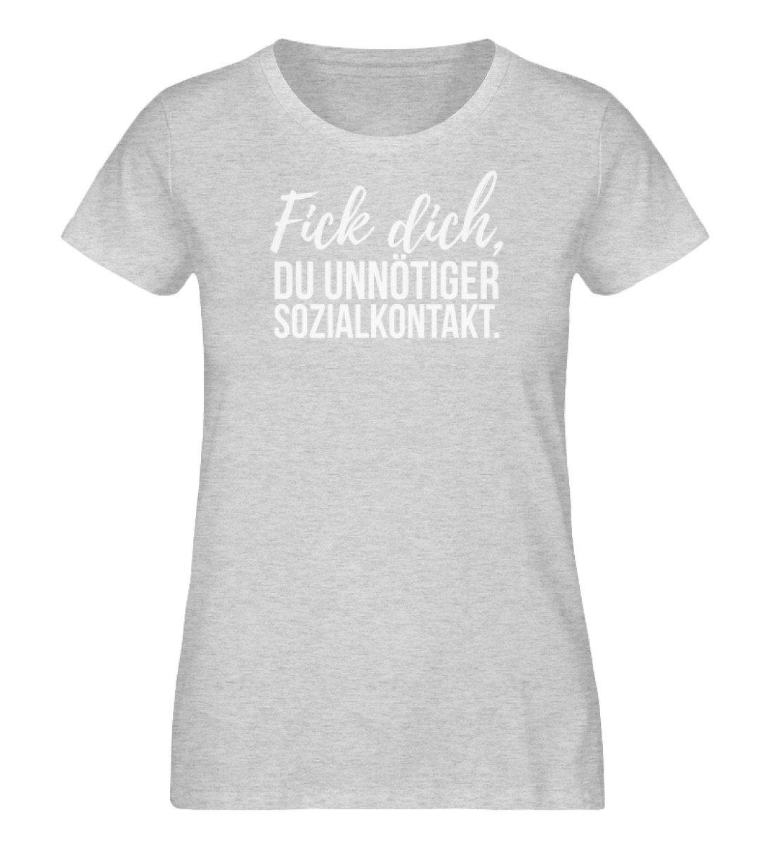 F!ck dich, du unnötiger Sozialkontakt - Damen Organic Melange Shirt
