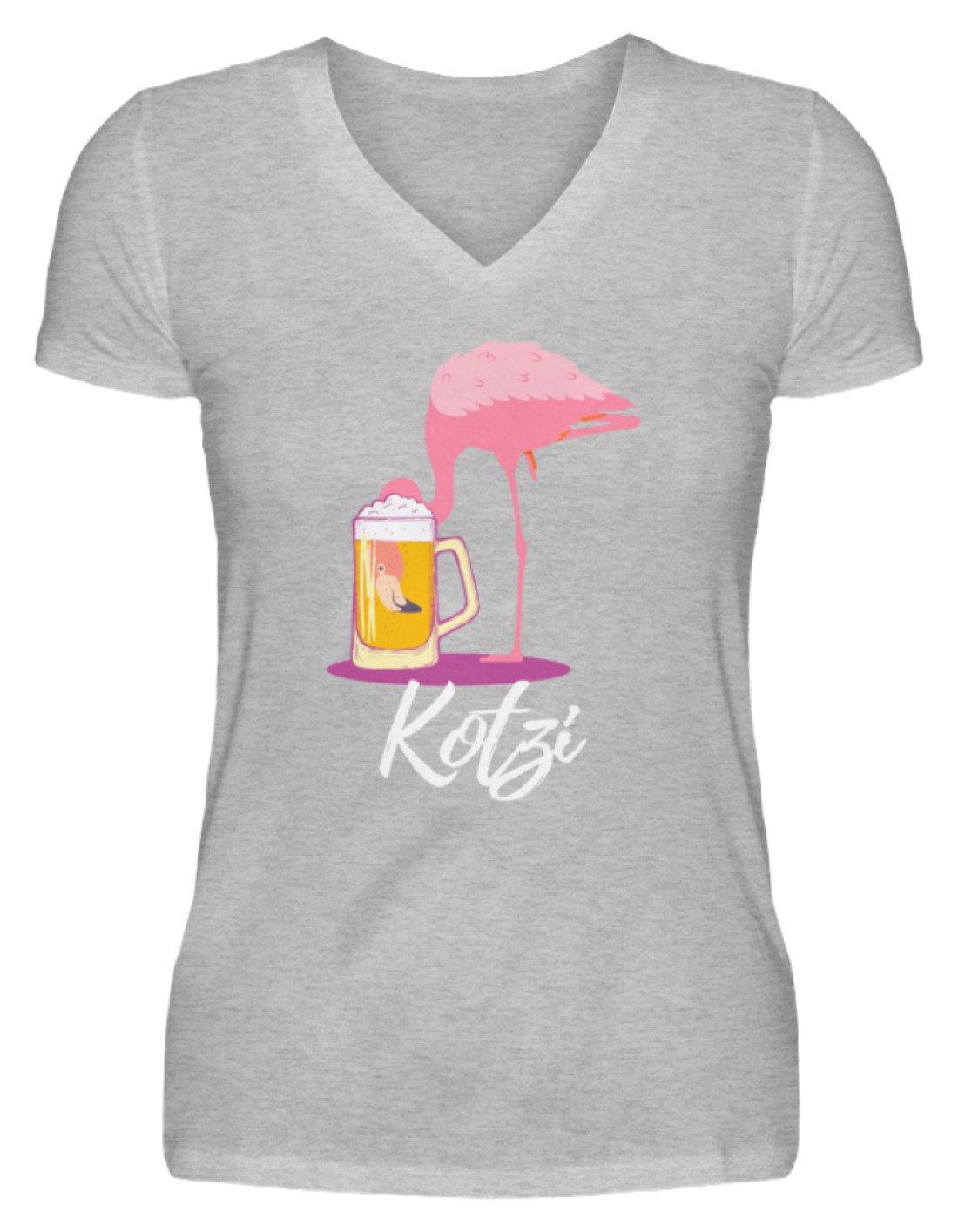 Flamingo Kotzi - Words on Shirt - V-Neck Damenshirt