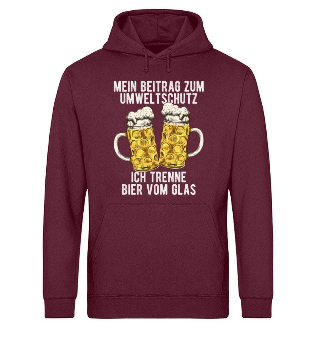 Umweltschutz - Trenne Bier vom Glas - Unisex Organic Hoodie