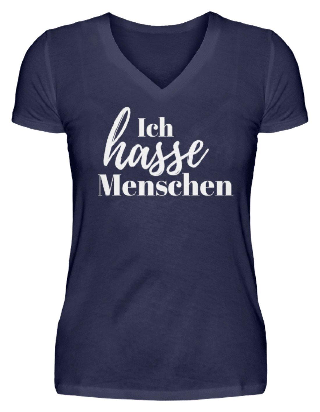 Ich hasse Menschen - V-Neck Damenshirt