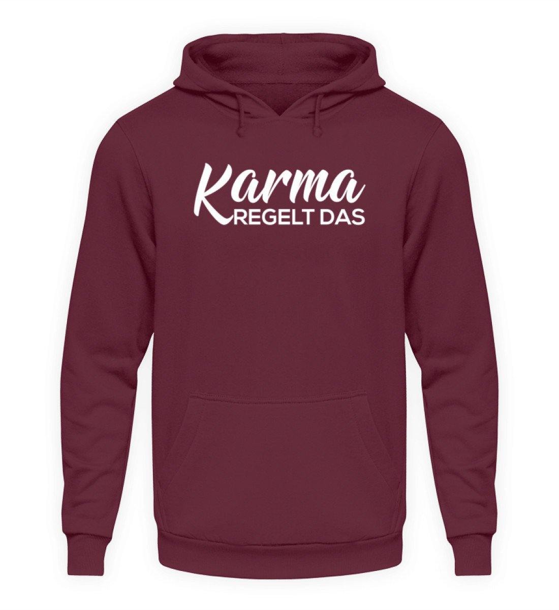 Karma regelt das - Words on Shirts - Unisex Kapuzenpullover Hoodie