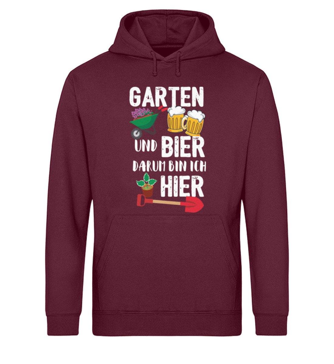 Garten und Bier, Darum bin ich hier. - Unisex Organic Hoodie