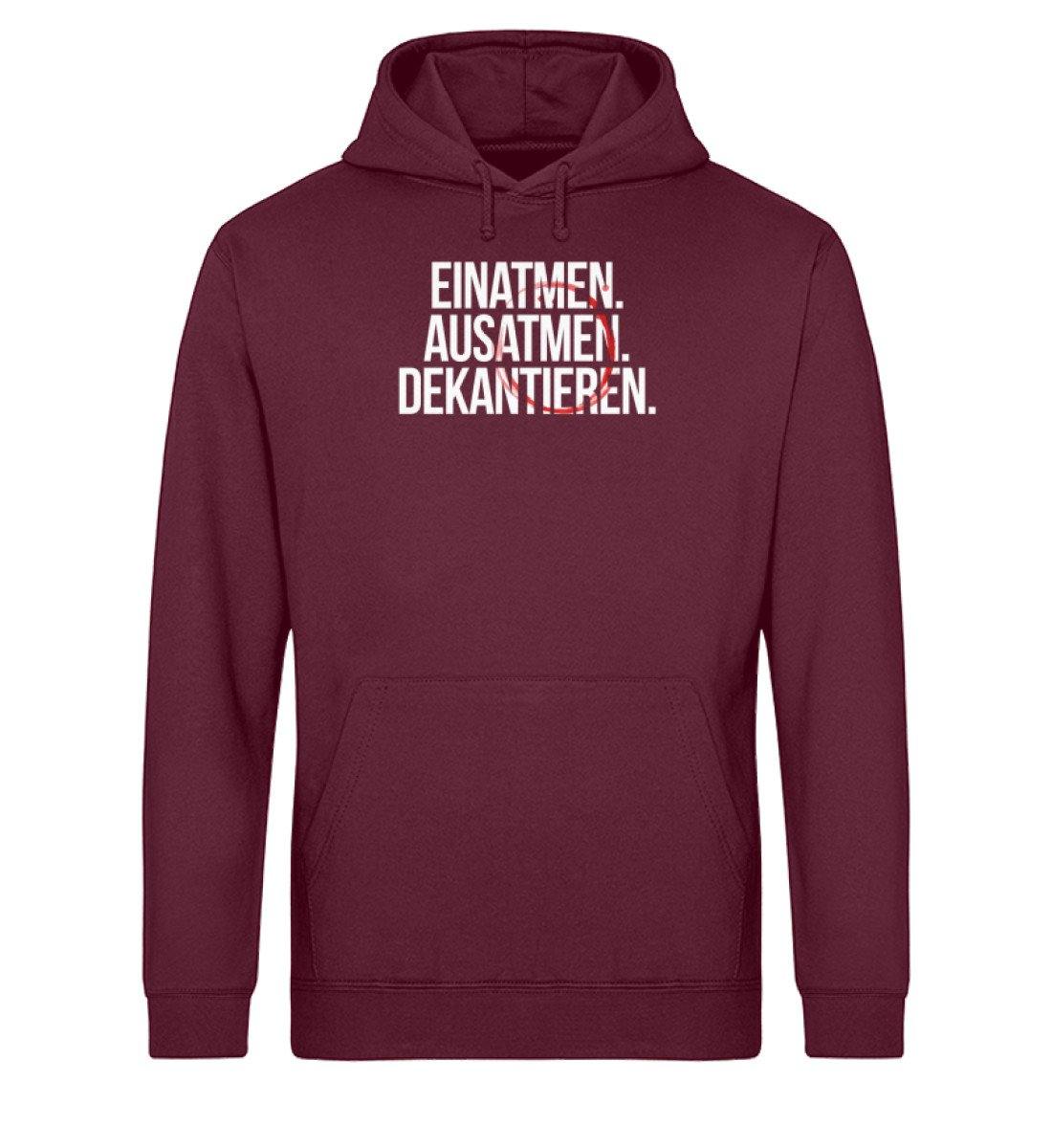 Einatmen. Ausatmen. Dekantieren. - Unisex Organic Hoodie