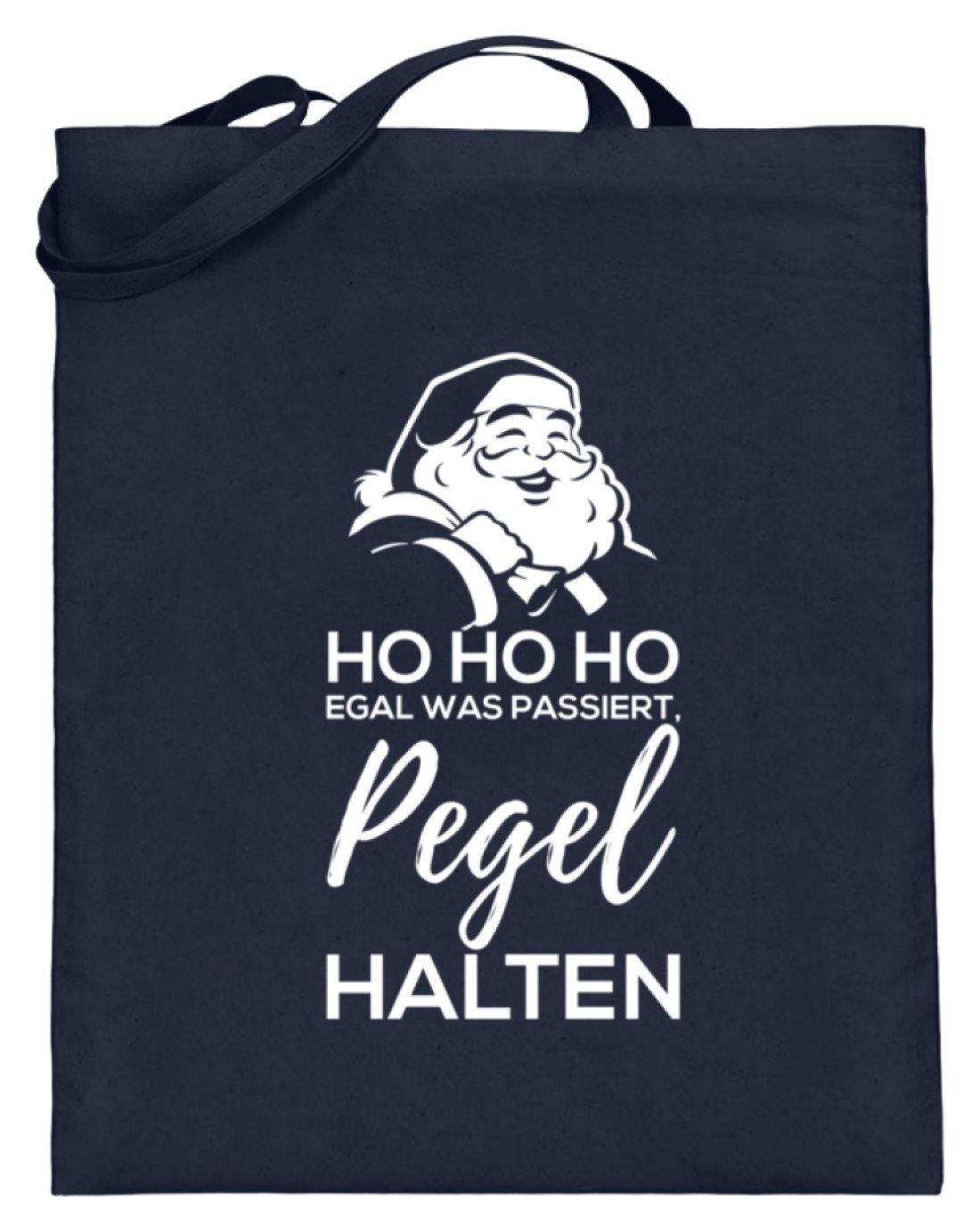 Santa Pegel halten - Words on Shirt - Jutebeutel (mit langen Henkeln)