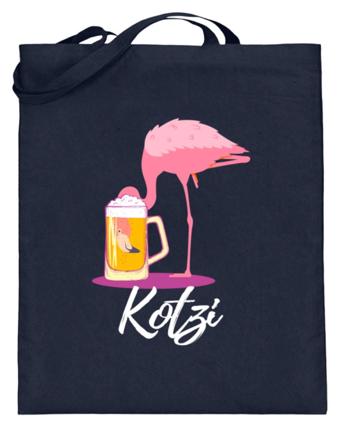 Flamingo Kotzi - Words on Shirt - Jutebeutel (mit langen Henkeln)