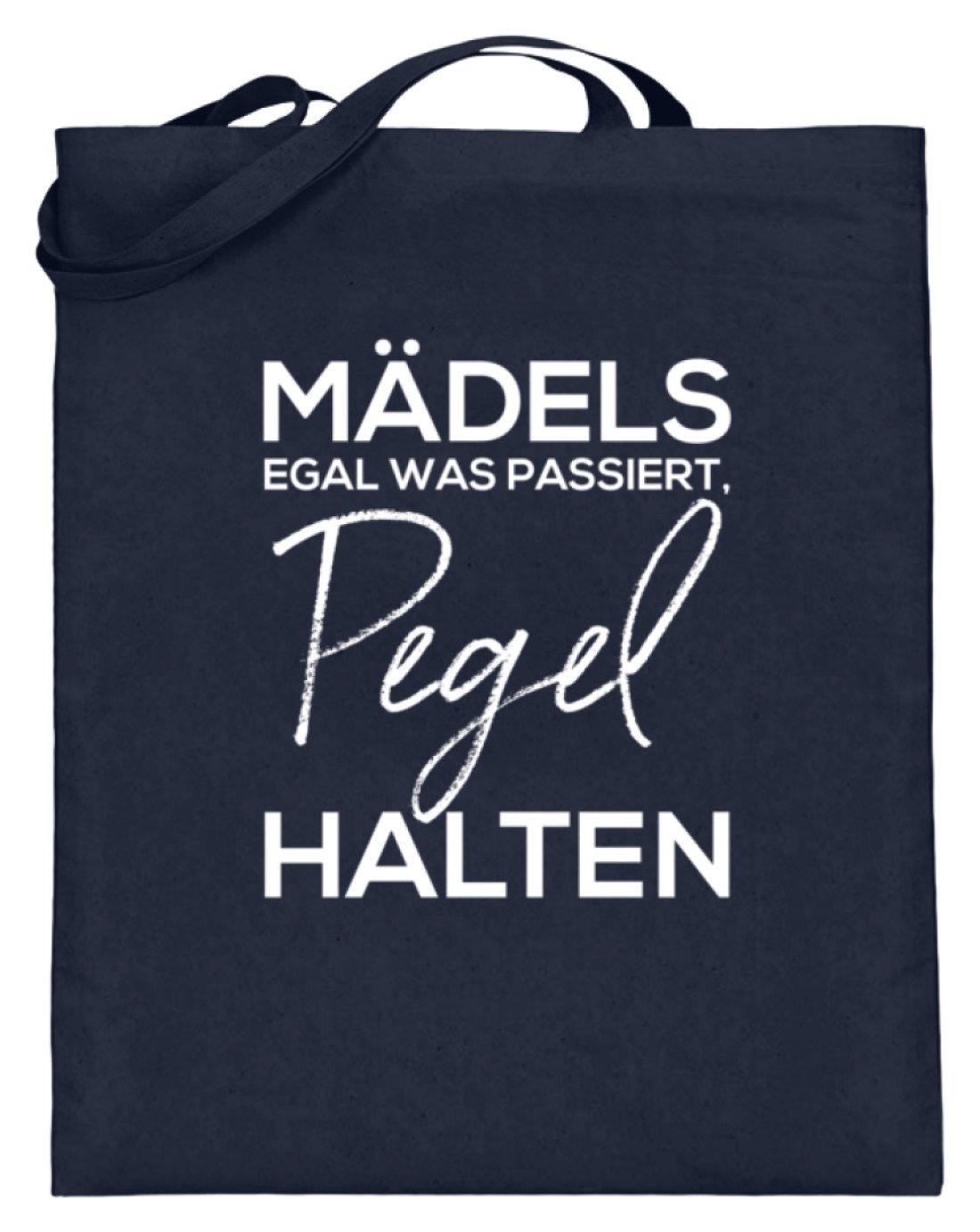 Mädels, Pegel halten. - Jutebeutel (mit langen Henkeln)