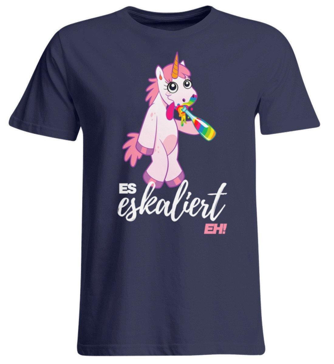 Einhorn - Es eskaliert eh. - Übergrößenshirt