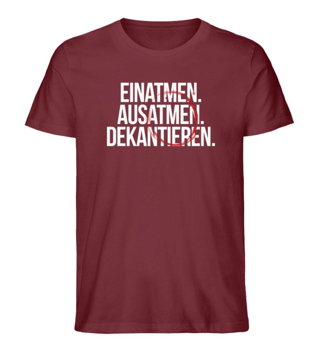 Einatmen. Ausatmen. Dekantieren. - Herren Premium Organic Shirt