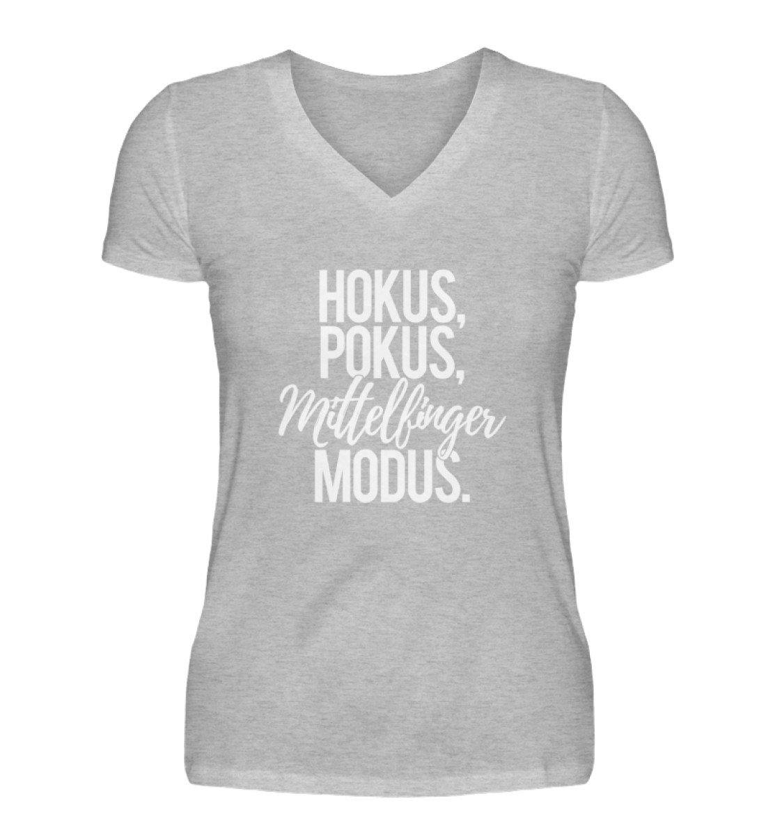 Hokus Pokus Mittelfinger Modus - V-Neck Damenshirt