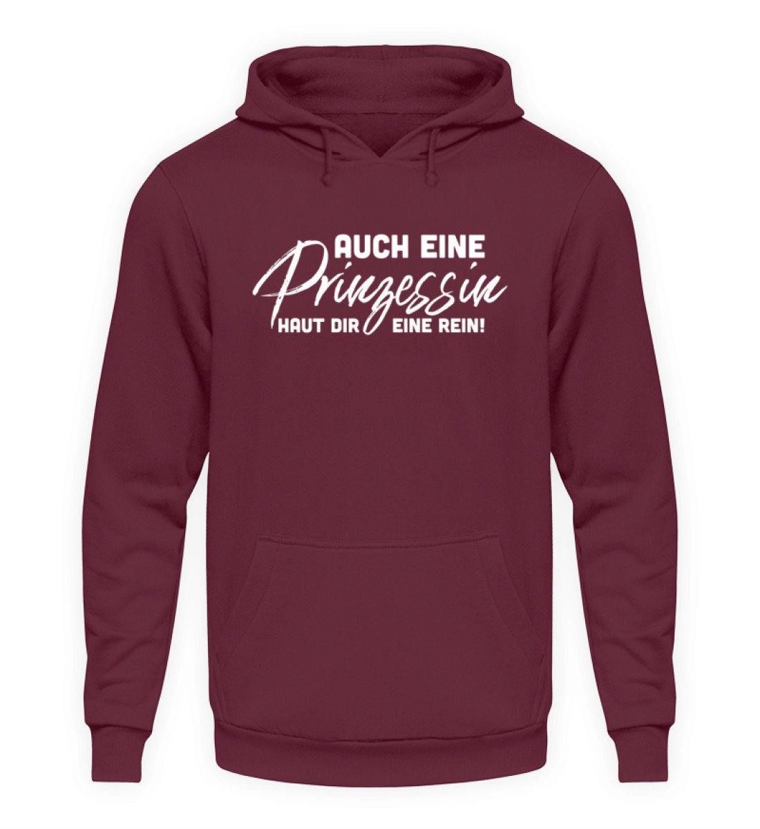 Auch eine Prinzessin haut dir eine rein. - Words on Shirt - Unisex Kapuzenpullover Hoodie
