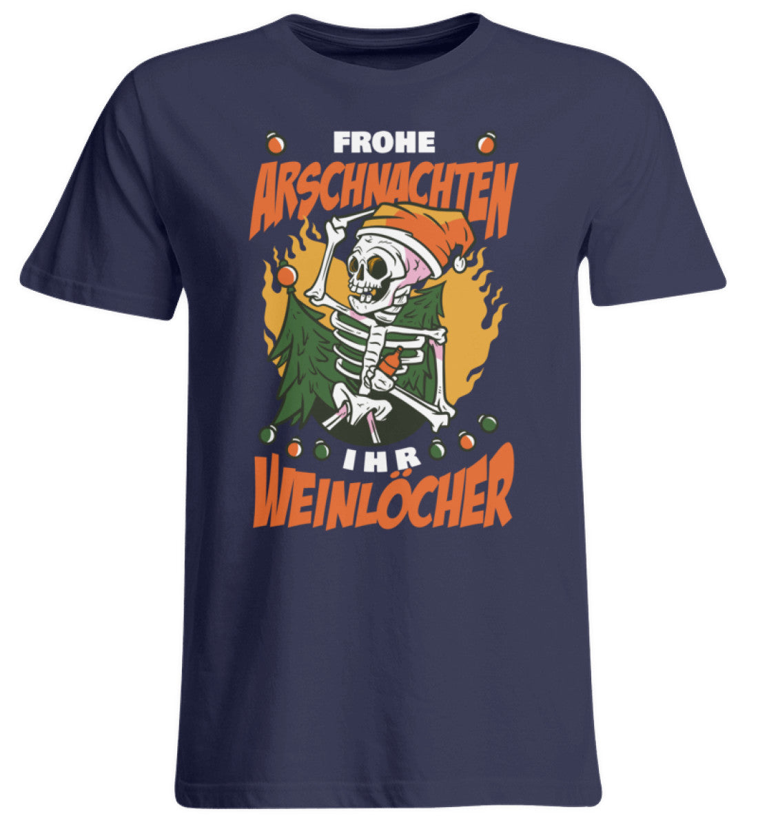 Frohe Arschnachten - Weinlöcher Skelett - Übergrößenshirt