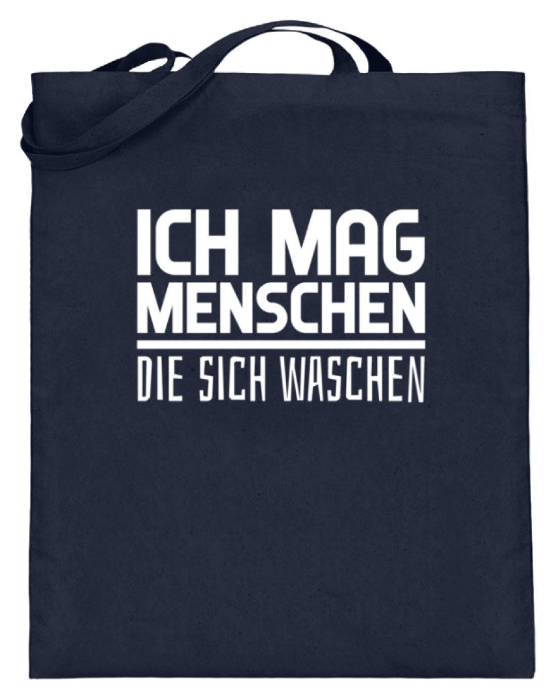 Ich mag Menschen - Words on Shirts - Jutebeutel (mit langen Henkeln)