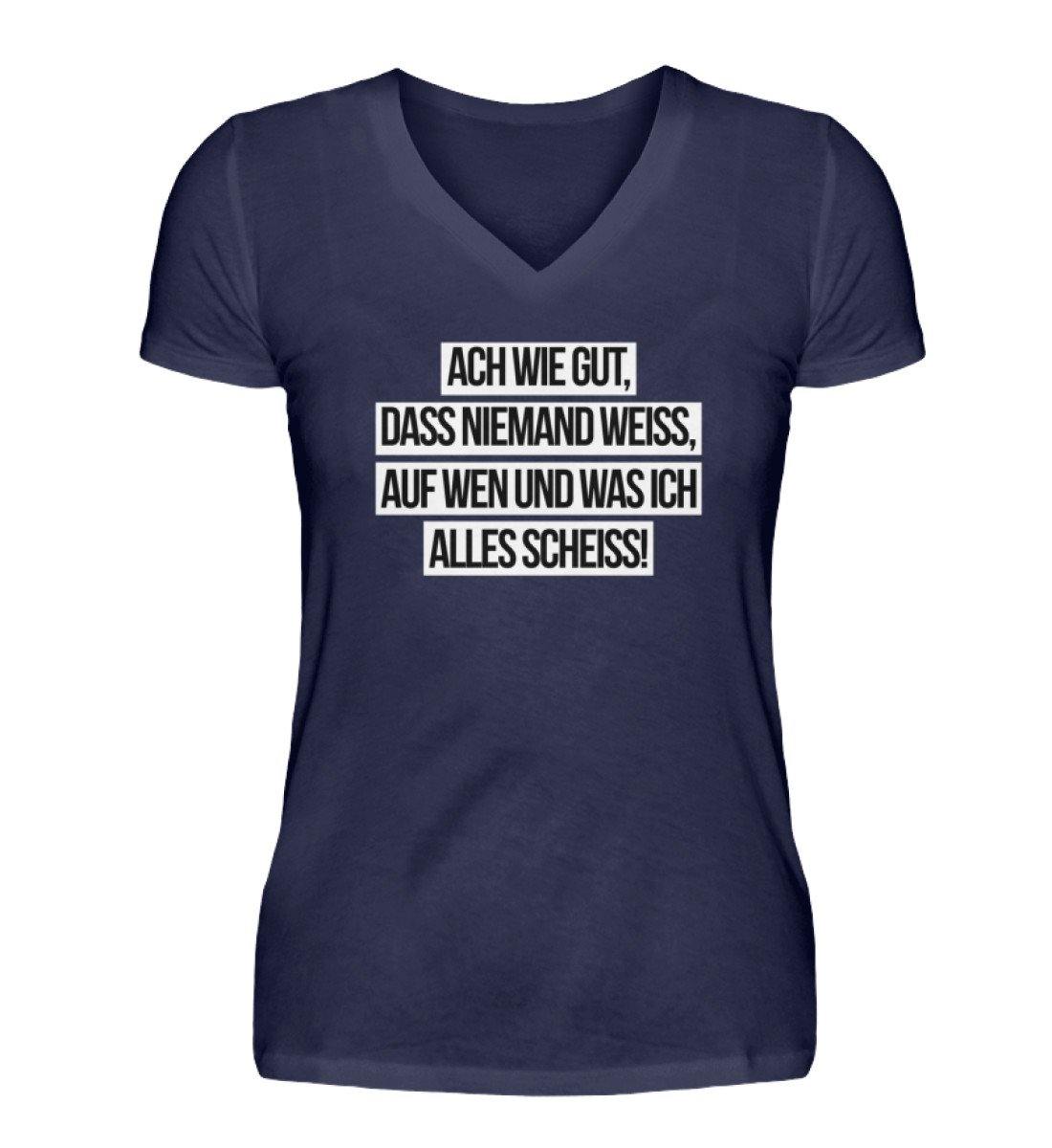 Ach wie gut - Words on Shirts - V-Neck Damenshirt