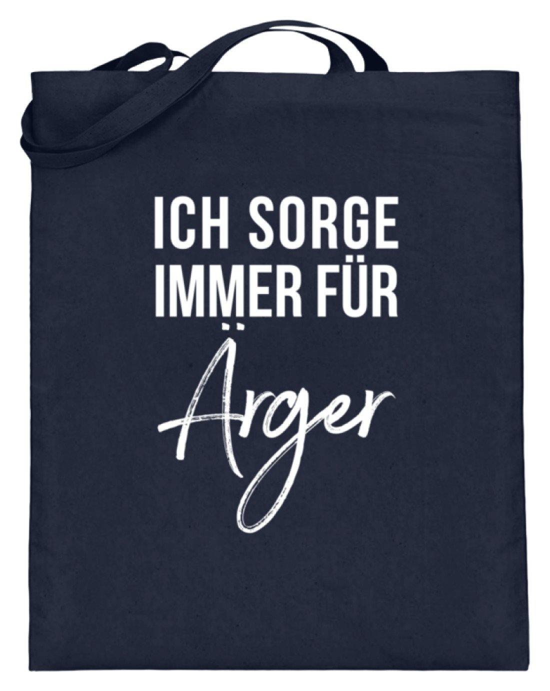 Ich sorge immer für Ärger - Words on Shirt - Jutebeutel (mit langen Henkeln)