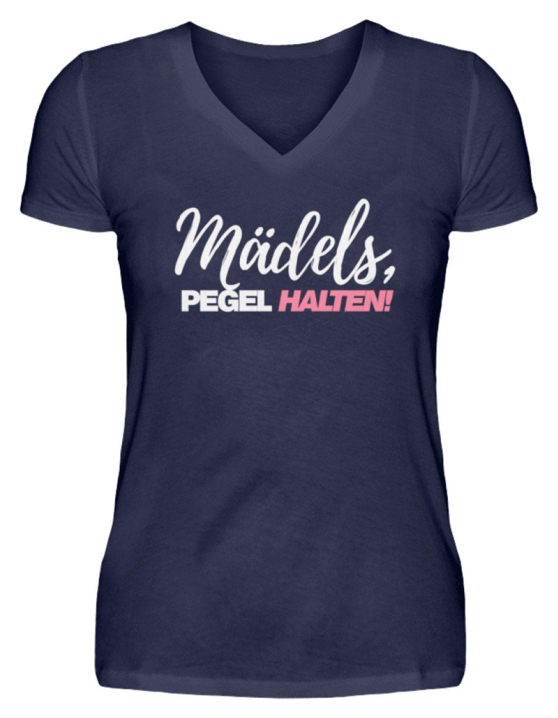 Mädels, Pegel halten - Words on Shirts 2 - V-Neck Damenshirt