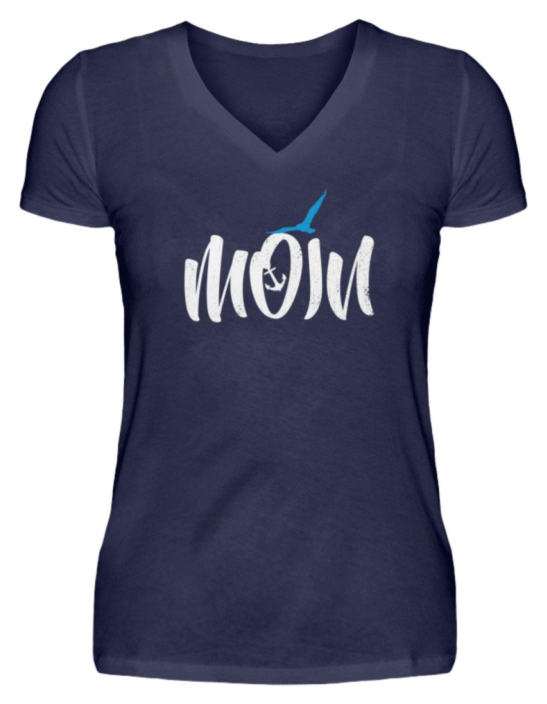 Moin Anker Möwe - Norddeutsch - V-Neck Damenshirt