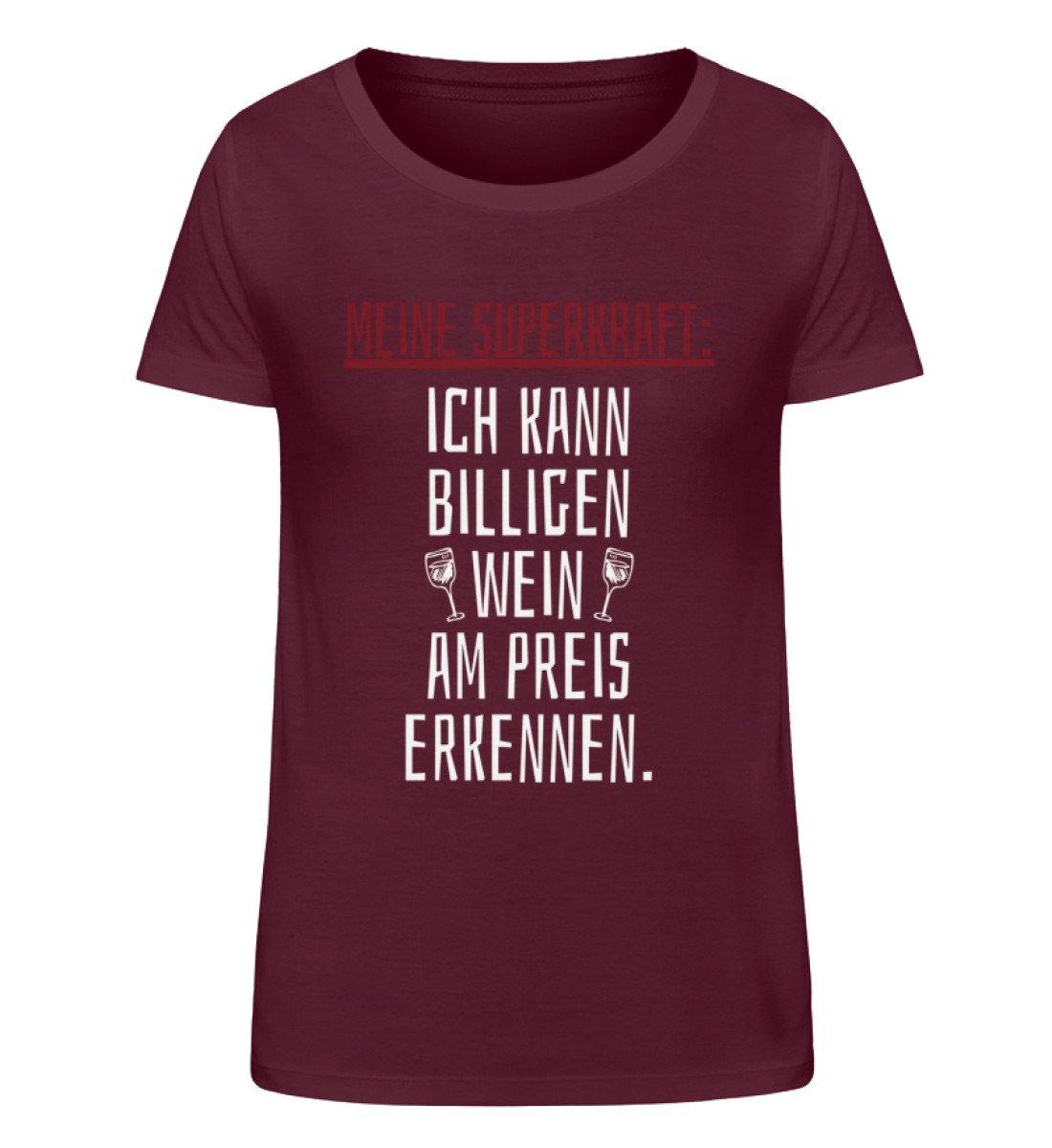 Superkraft billiger Wein Preis erkennen - Damen Organic Shirt