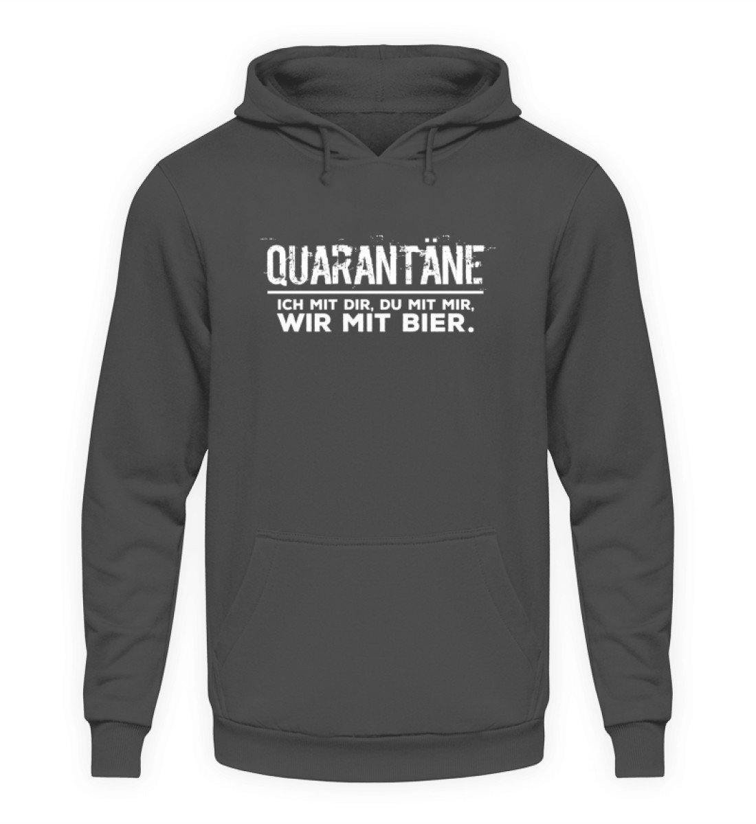 Quarantäne mit dir - mit mir- mit Bier - Unisex Kapuzenpullover Hoodie