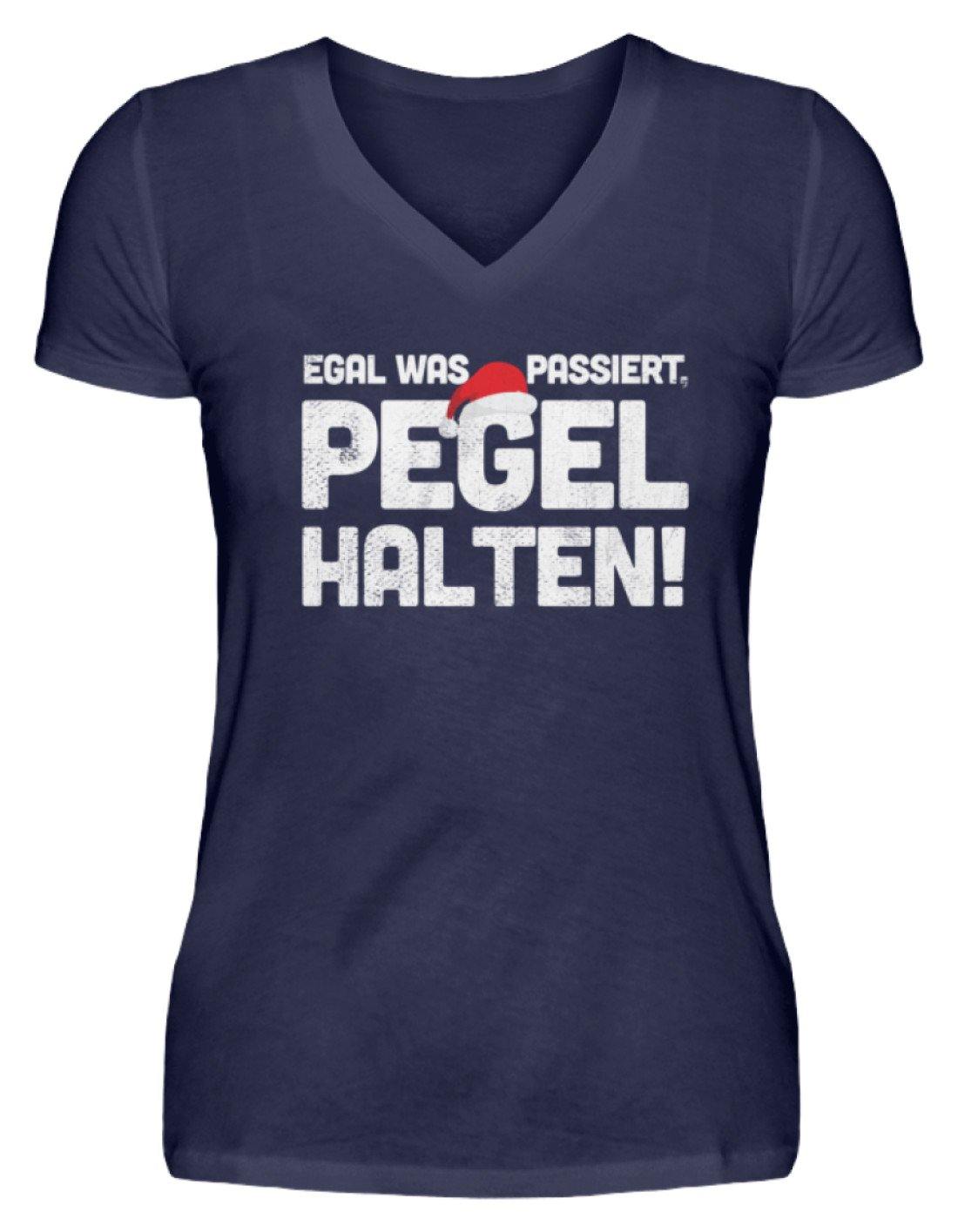 Pegel halten Weihnachten Words on Shirts - V-Neck Damenshirt