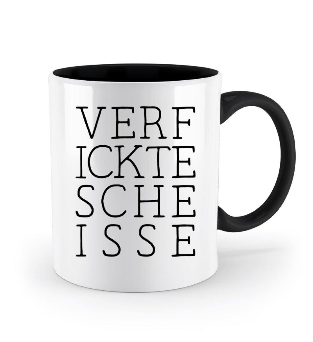 Verf ickte sche isse - Words on Shirts - Zweifarbige Tasse