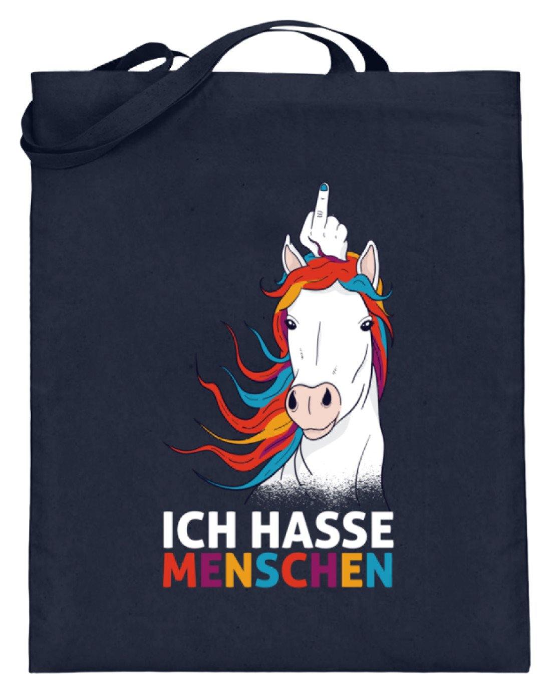 Ich hasse Menschen - Words on Shirts - Jutebeutel (mit langen Henkeln)