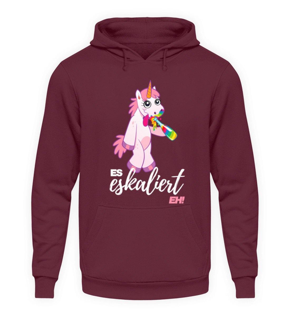 Einhorn - Es eskaliert eh. - Unisex Kapuzenpullover Hoodie