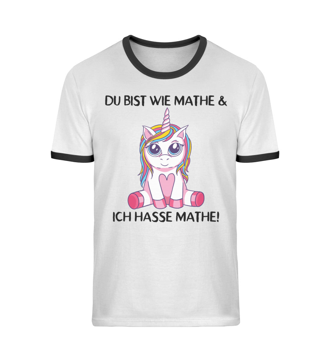Du bist wie Mathe - Einhorn TF - Unisex Organic Ringer T-Shirt