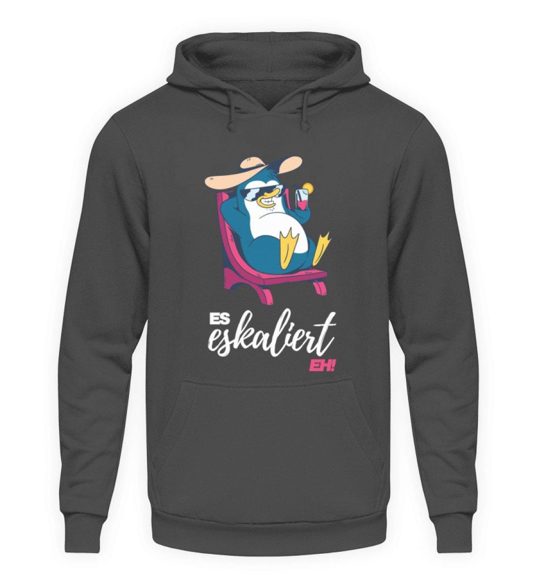 Es eskaliert eh - Pinguin Words on Shirts - Unisex Kapuzenpullover Hoodie