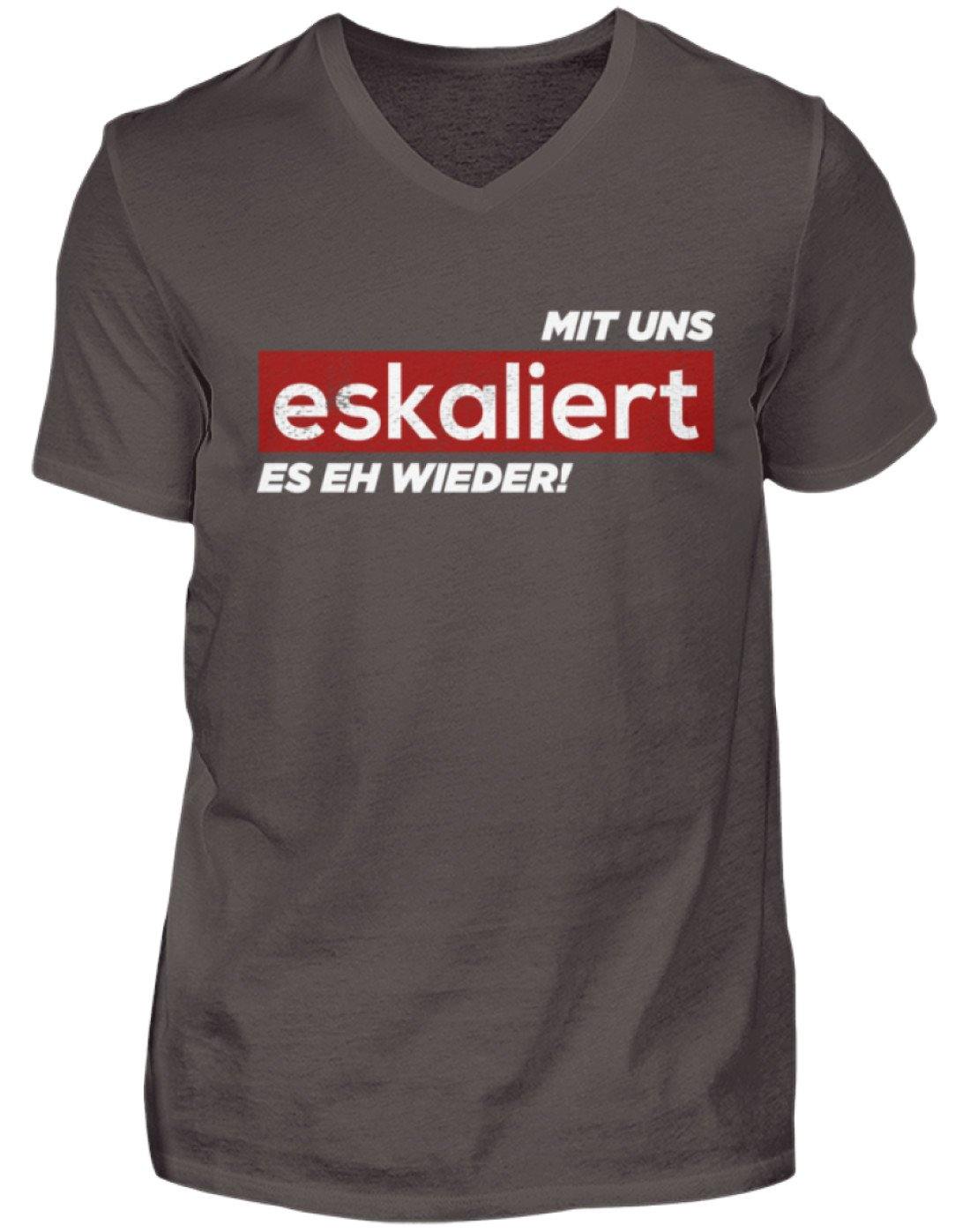 Mit uns eskaliert es eh wieder. - Herren V-Neck Shirt
