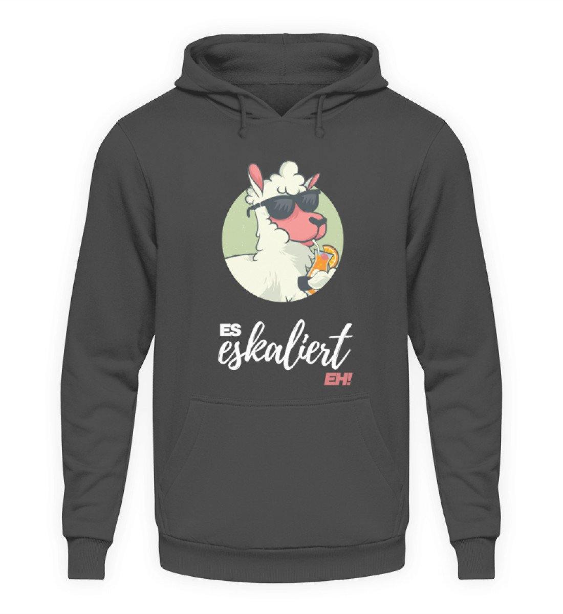 Es eskaliert eh - Lama - Words on Shirts - Unisex Kapuzenpullover Hoodie