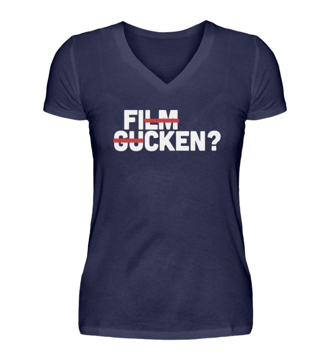 Film Gucken - Fi cken - V-Neck Damenshirt