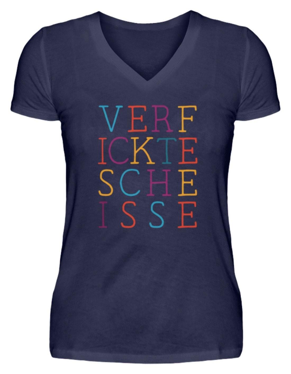Verf ickte sche isse - Words on Shirts - V-Neck Damenshirt