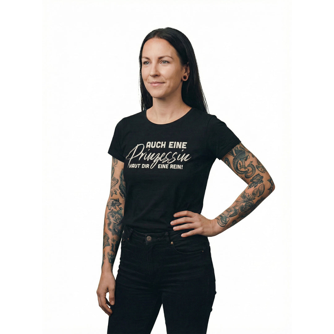 "Auch eine Prinzessin haut dir eine rein!" Damen Statement Shirt