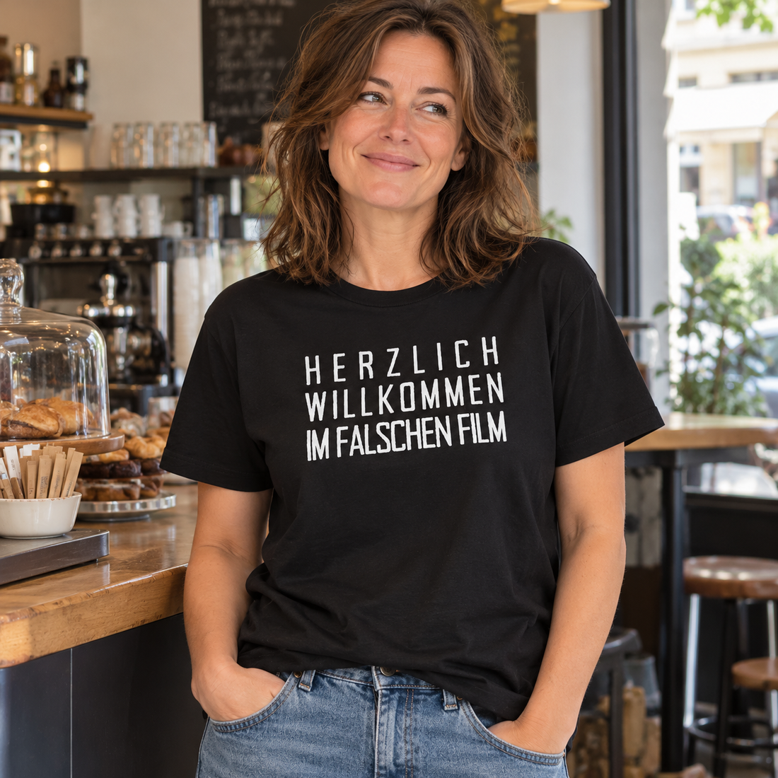 Herzlich willkommen im falschen Film – Unisex-T-Shirt