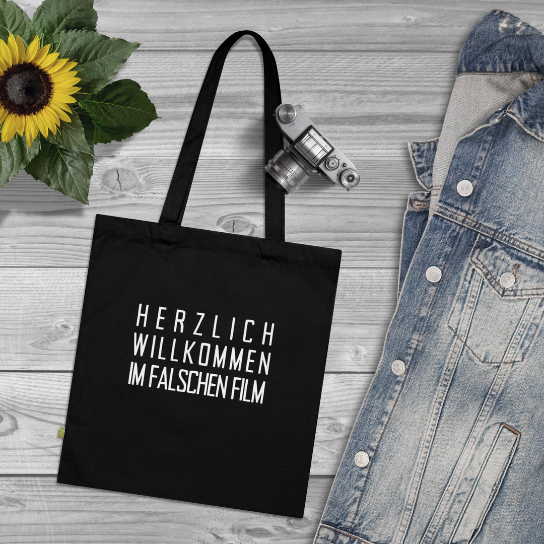 Herzlich willkommen im falschen Film – Stofftasche aus Bio-Baumwolle